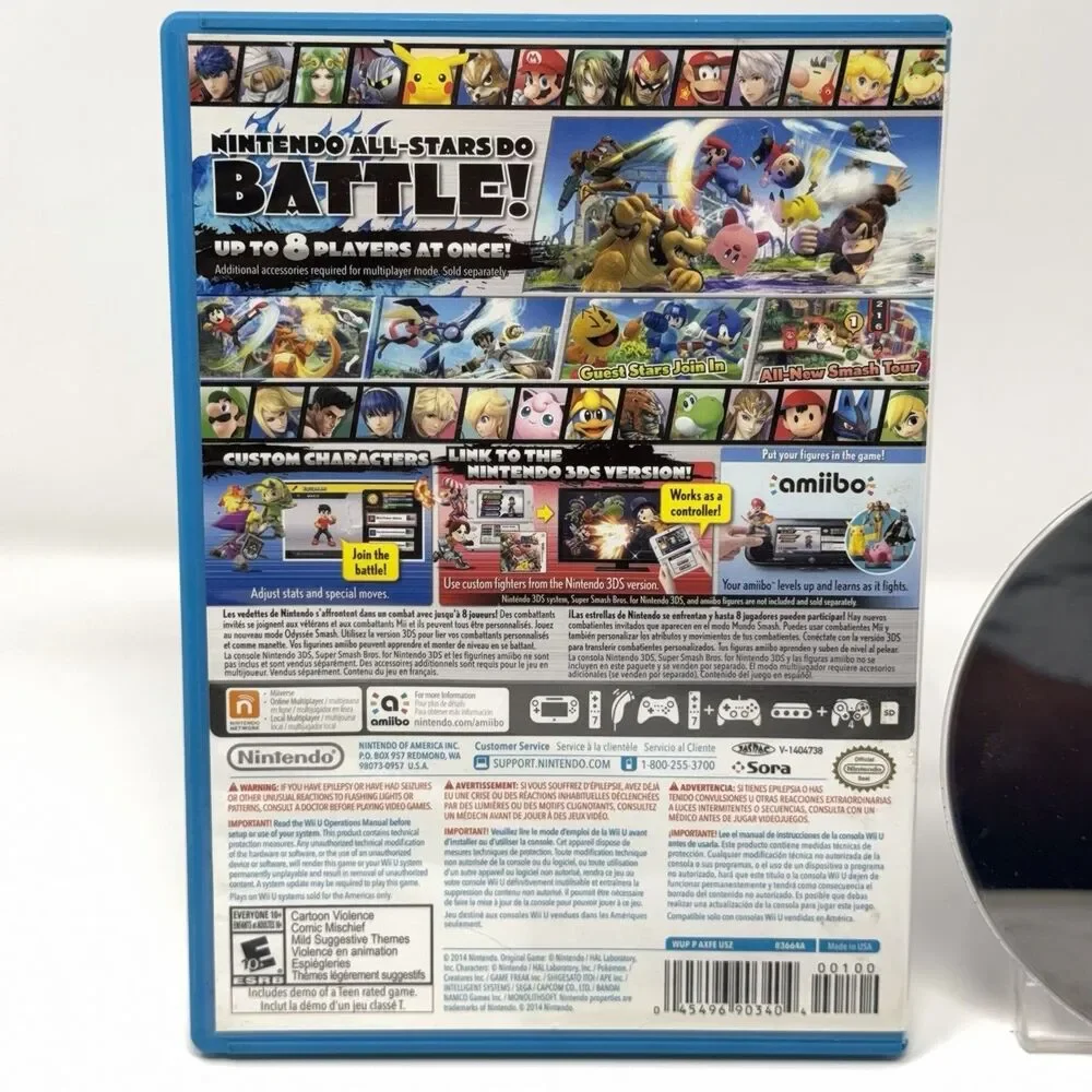 Super Smash Bros Nintendo Wii U 2014 Complete CIB Refurbished Tested